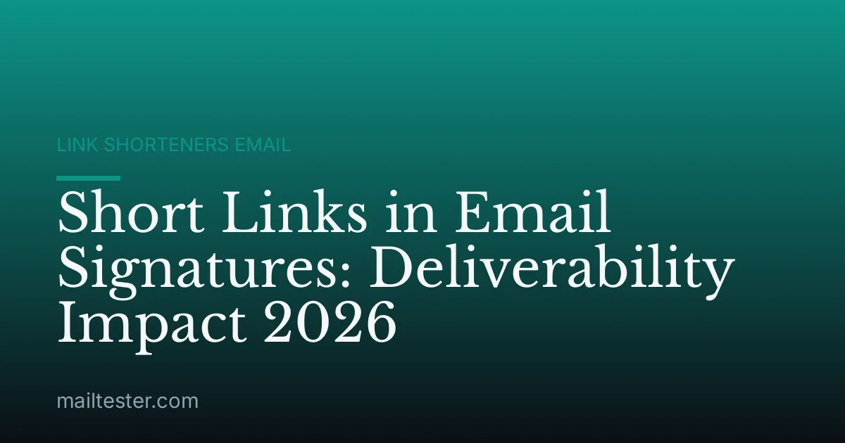 Short Links in Email Signatures: Deliverability Impact 2026