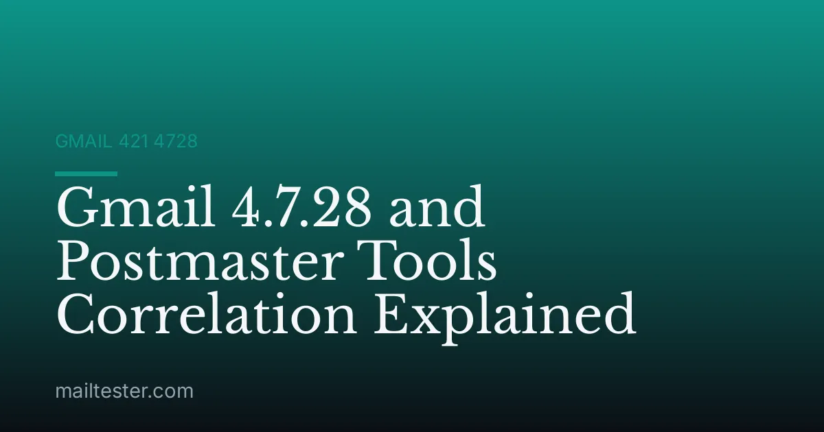 Gmail 4.7.28 and Postmaster Tools Correlation Explained