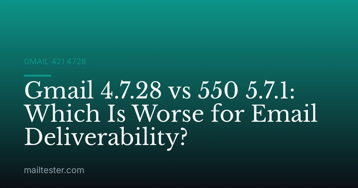 Gmail 4.7.28 vs 550 5.7.1: Which Is Worse for Email Deliverability?