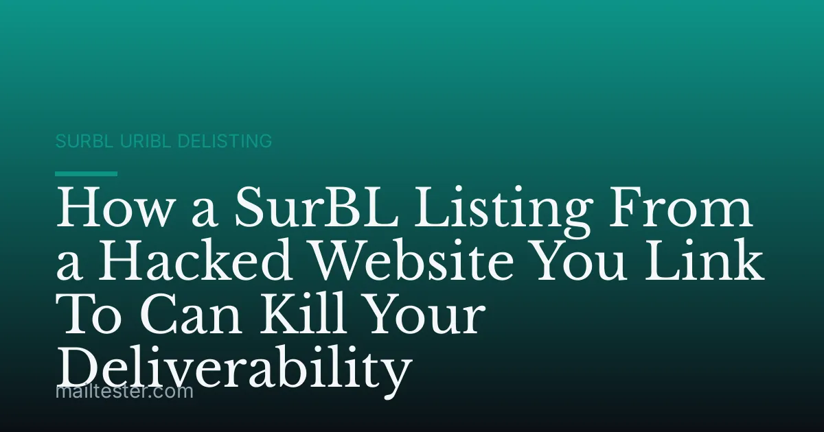 How a SurBL Listing From a Hacked Website You Link To Can Kill Your Deliverability