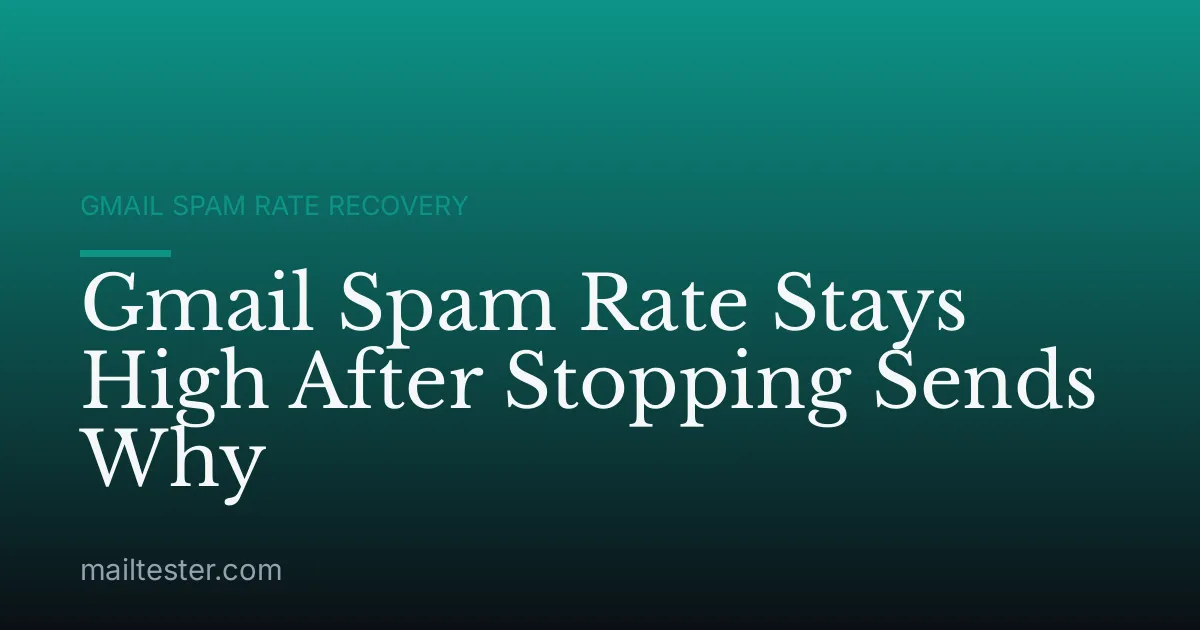 Gmail Spam Rate Stays High After Stopping Sends Why
