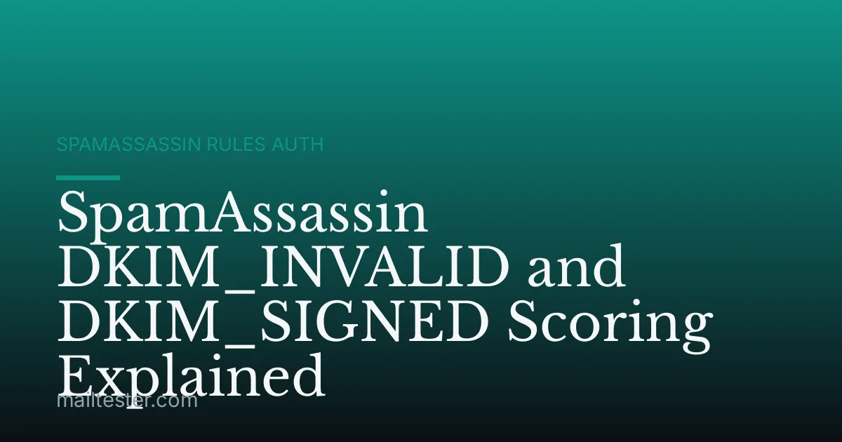 SpamAssassin DKIM_INVALID and DKIM_SIGNED Scoring Explained