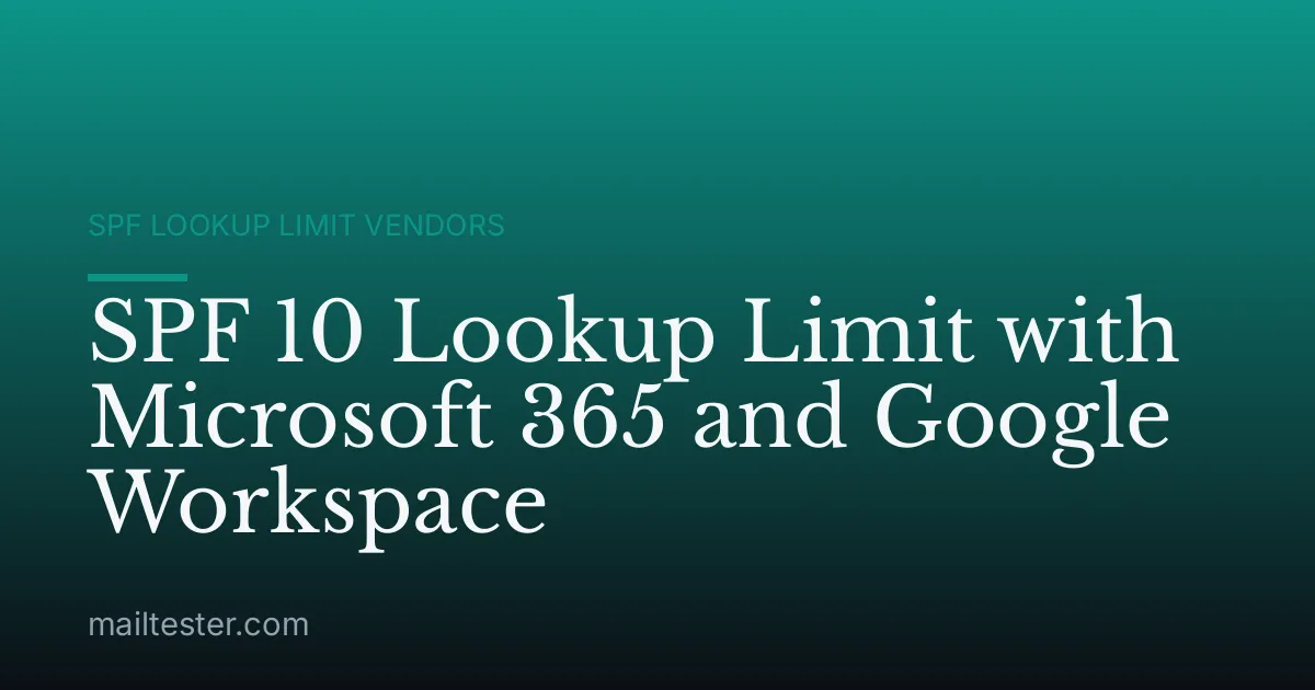 SPF 10 Lookup Limit with Microsoft 365 and Google Workspace