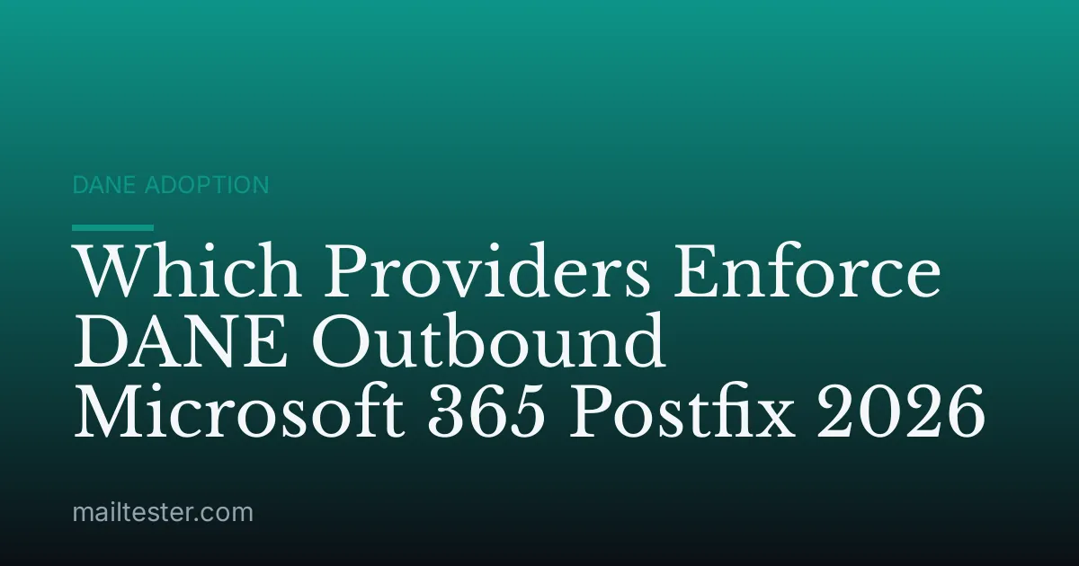 Which Providers Enforce DANE Outbound Microsoft 365 Postfix 2026