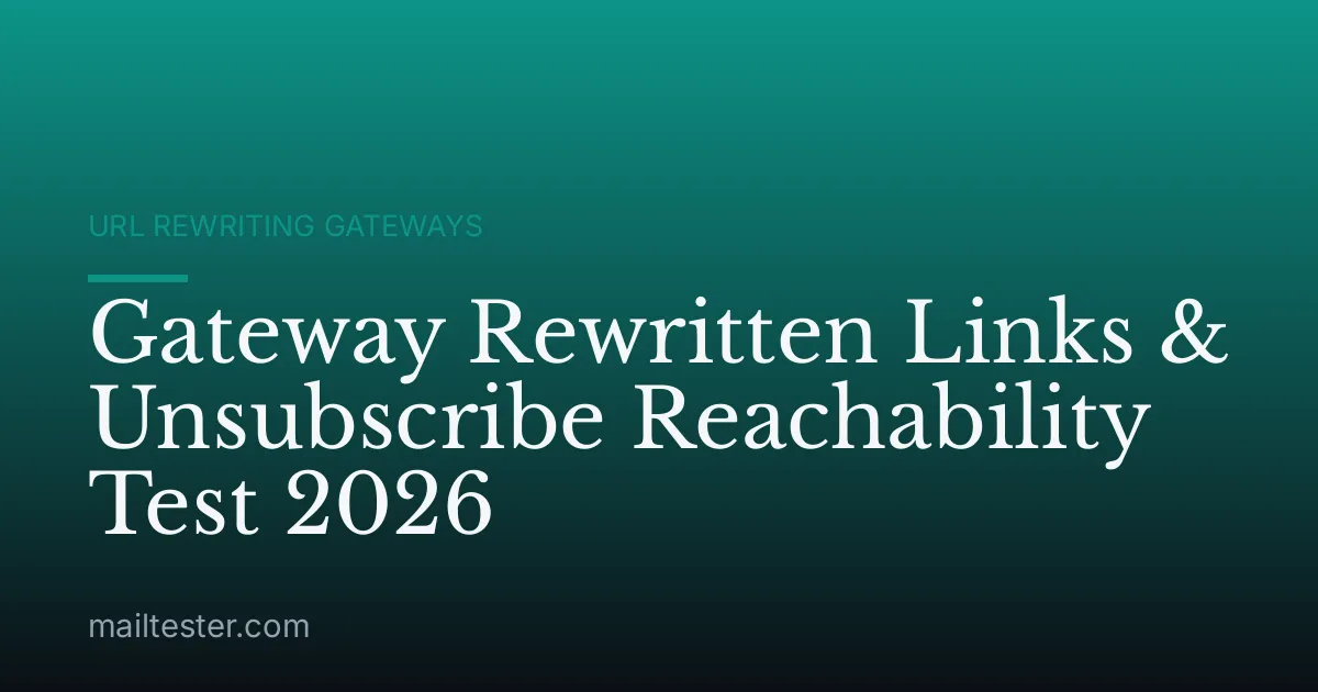 Gateway Rewritten Links & Unsubscribe Reachability Test 2026