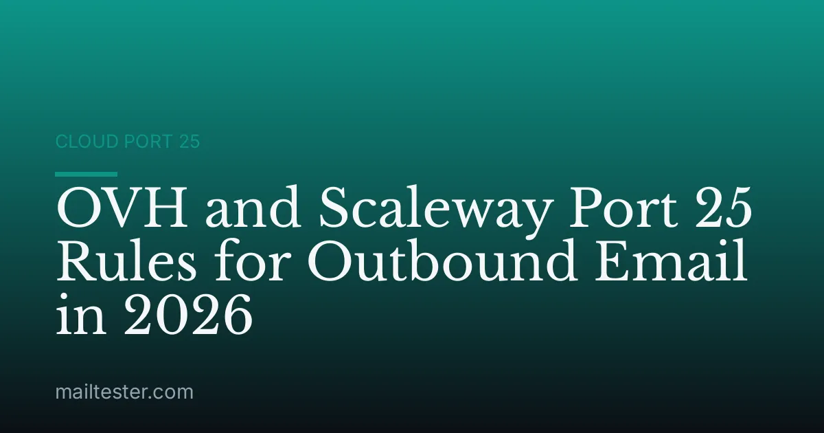 OVH and Scaleway Port 25 Rules for Outbound Email in 2026