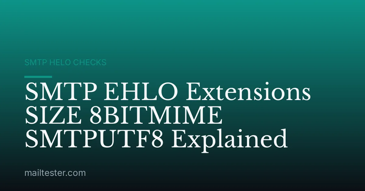 SMTP EHLO Extensions SIZE 8BITMIME SMTPUTF8 Explained
