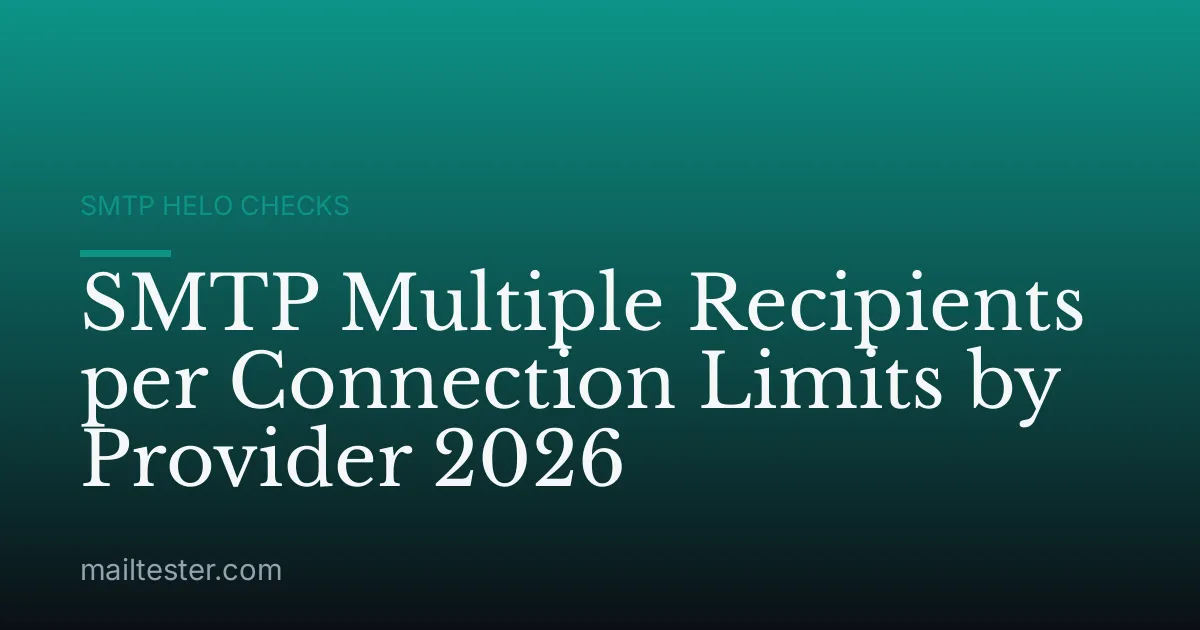 SMTP Multiple Recipients per Connection Limits by Provider 2026