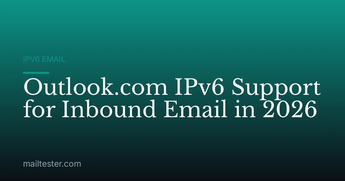 Outlook.com IPv6 Support for Inbound Email in 2026