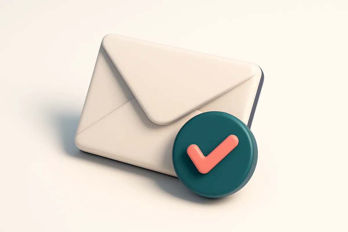 a single envelope with a green checkmark