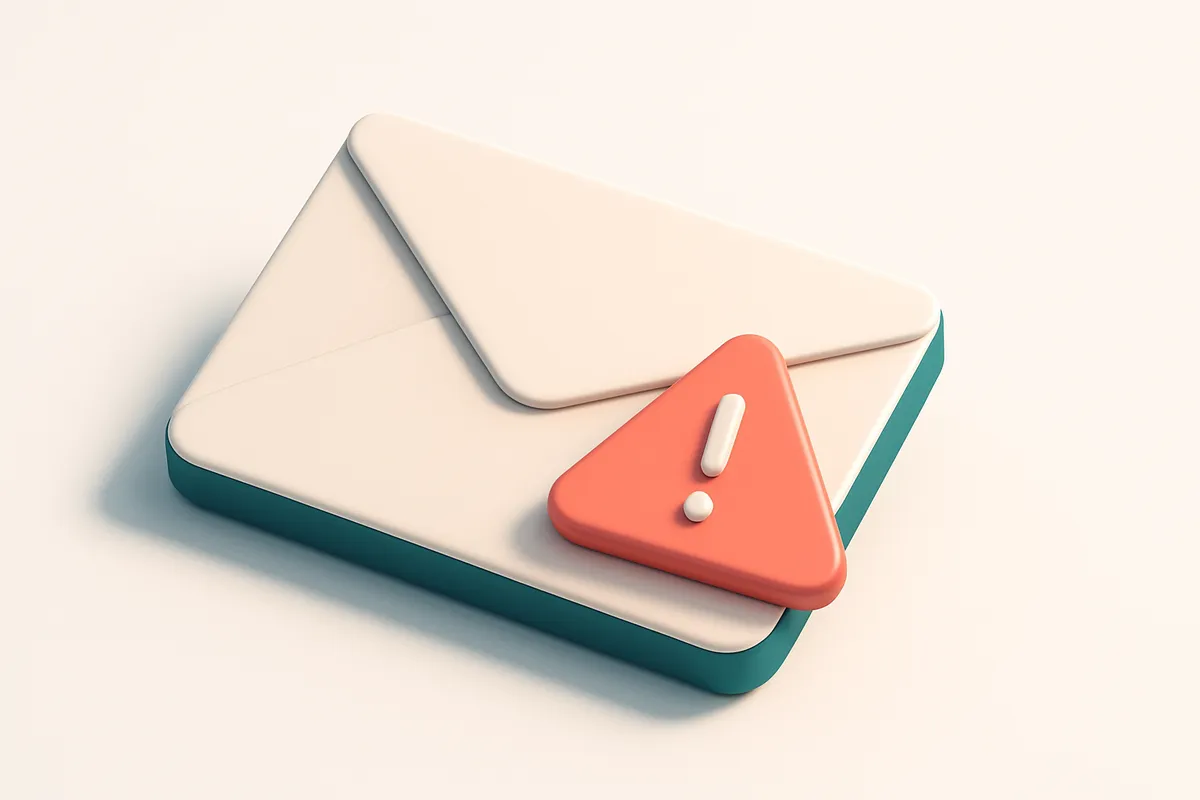 a single envelope with a red warning triangle