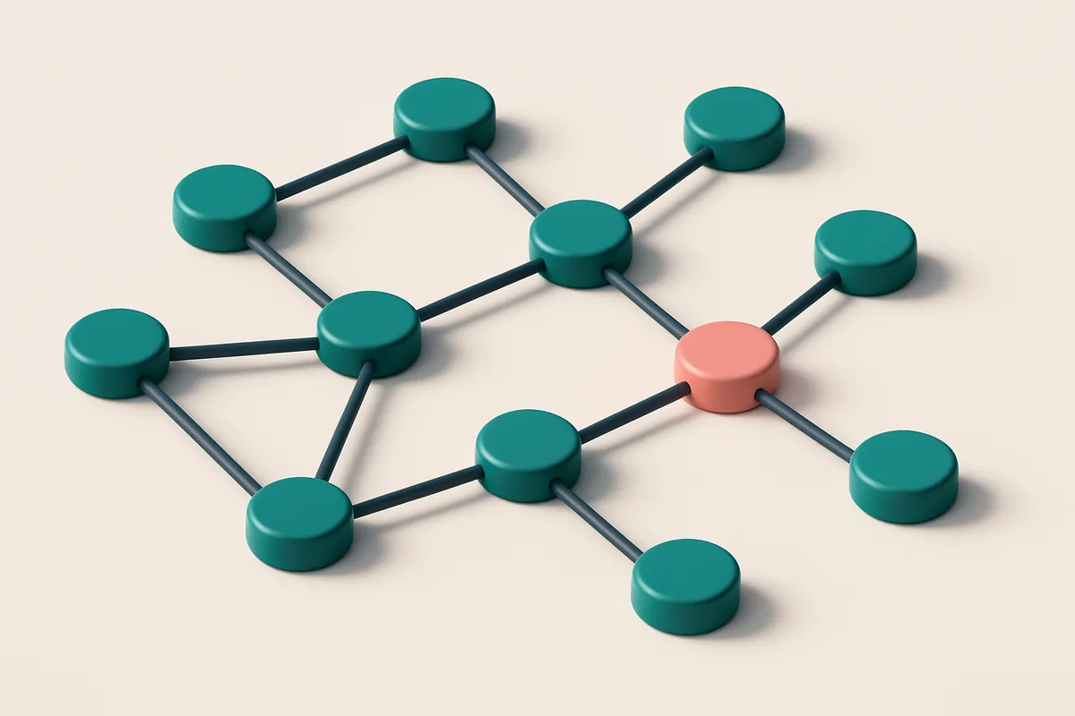 a network of small circular nodes connected by lines