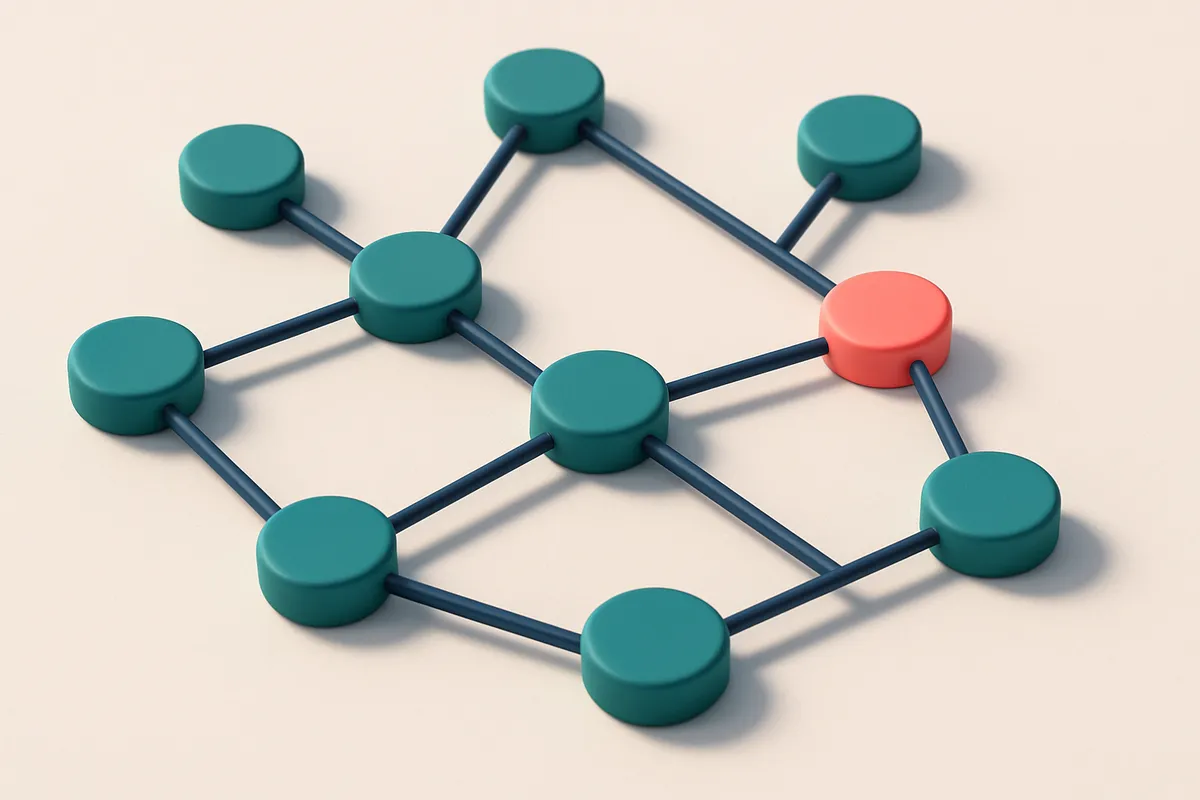 a network of small circular nodes connected by lines