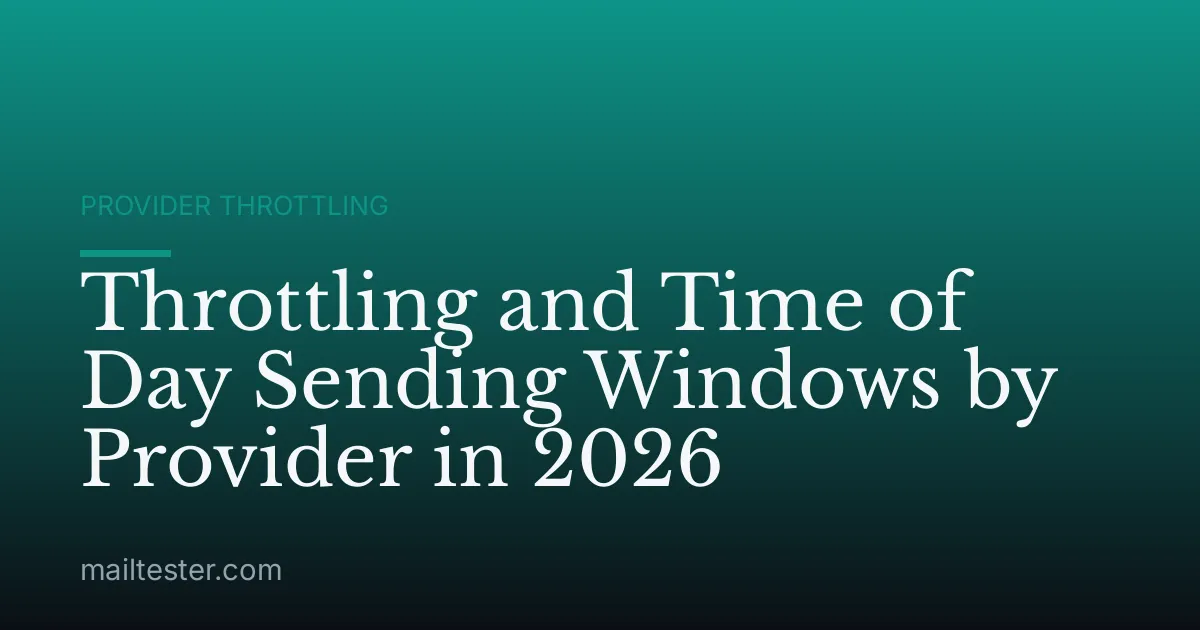 Throttling and Time of Day Sending Windows by Provider in 2026