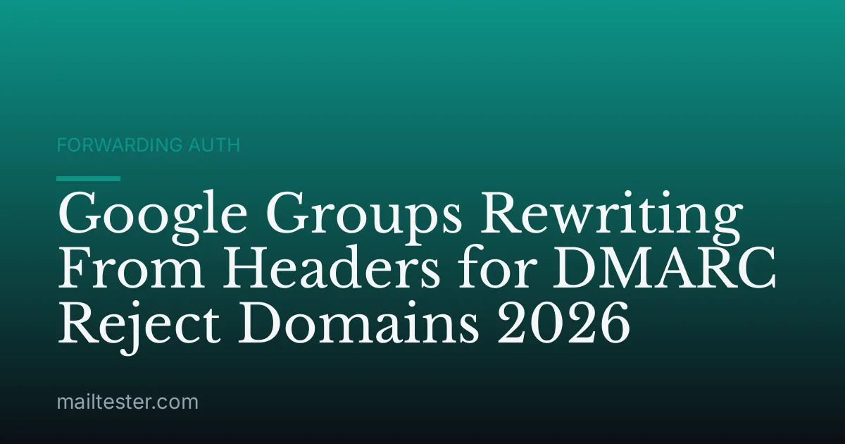Google Groups Rewriting From Headers for DMARC Reject Domains 2026