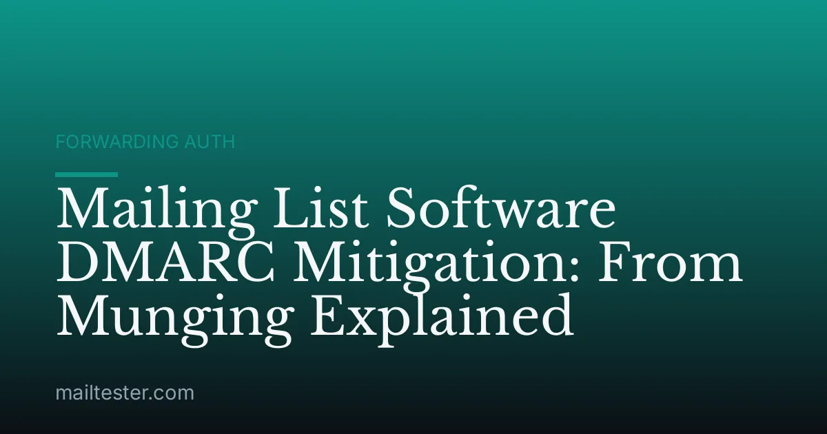 Mailing List Software DMARC Mitigation: From Munging Explained