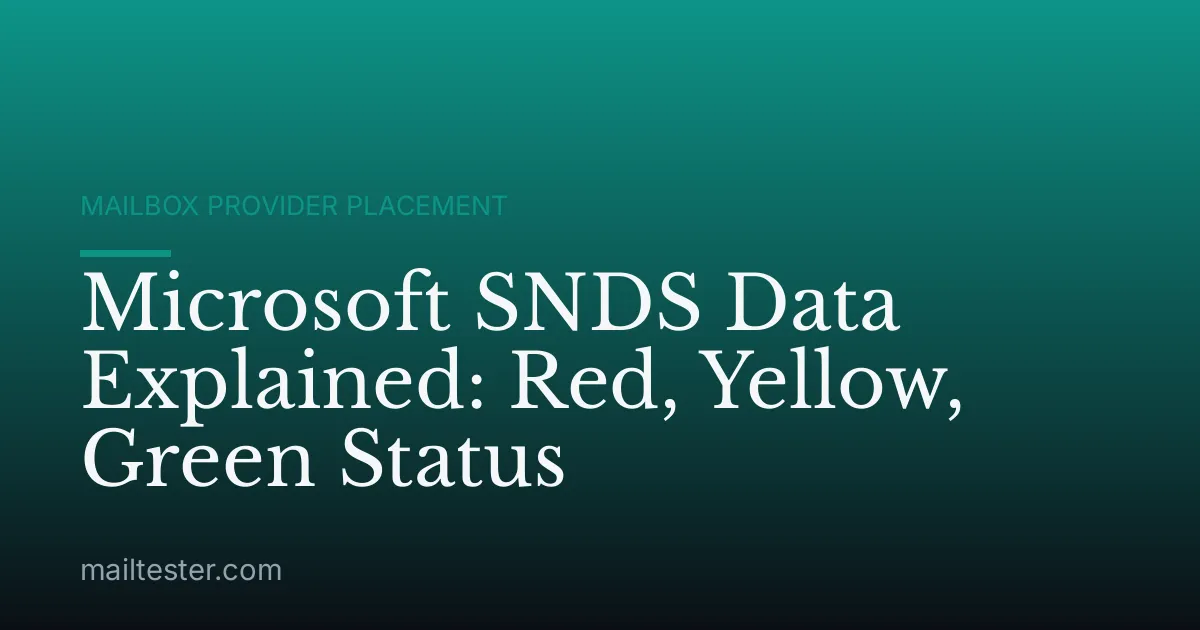 Microsoft SNDS Data Explained: Red, Yellow, Green Status