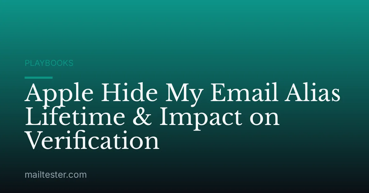 Apple Hide My Email Alias Lifetime & Impact on Verification