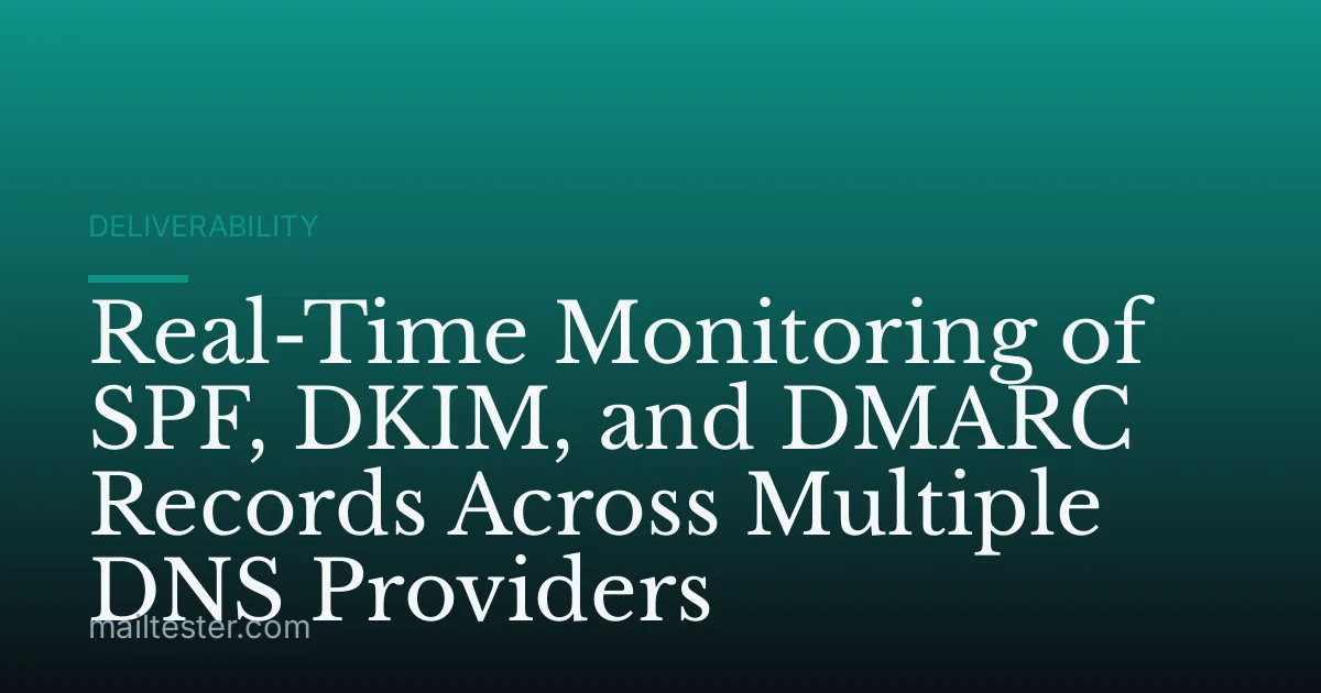Real-Time Monitoring of SPF, DKIM, and DMARC Records Across Multiple DNS Providers