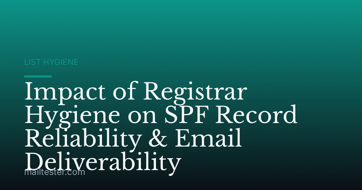 Impact of Registrar Hygiene on SPF Record Reliability & Email Deliverability