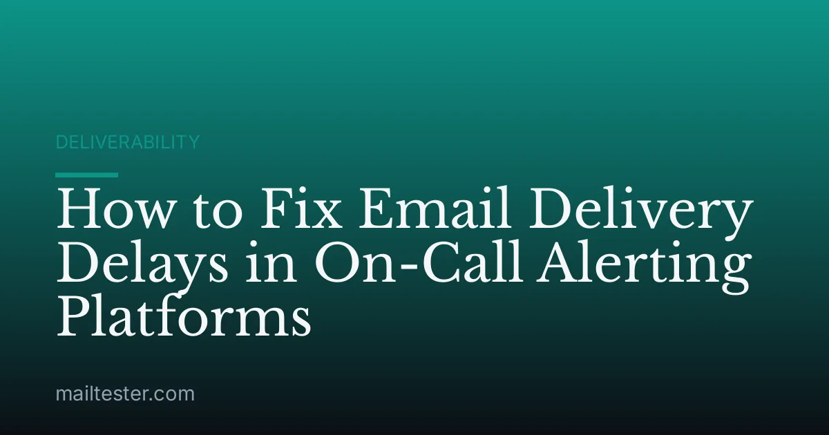 How to Fix Email Delivery Delays in On-Call Alerting Platforms