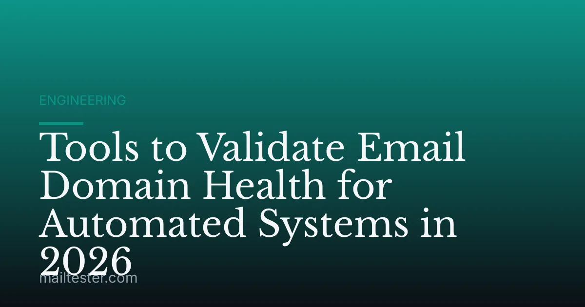 Tools to Validate Email Domain Health for Automated Systems in 2026