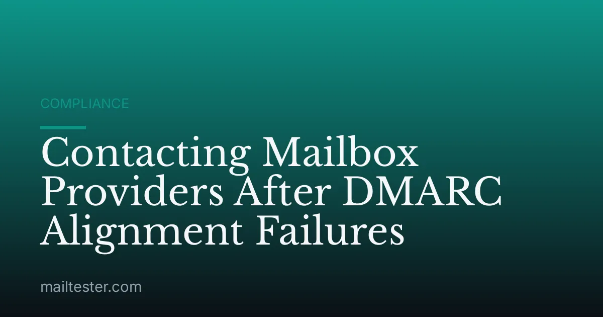 Contacting Mailbox Providers After DMARC Alignment Failures