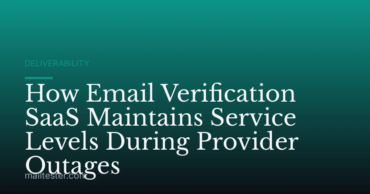 How Email Verification SaaS Maintains Service Levels During Provider Outages