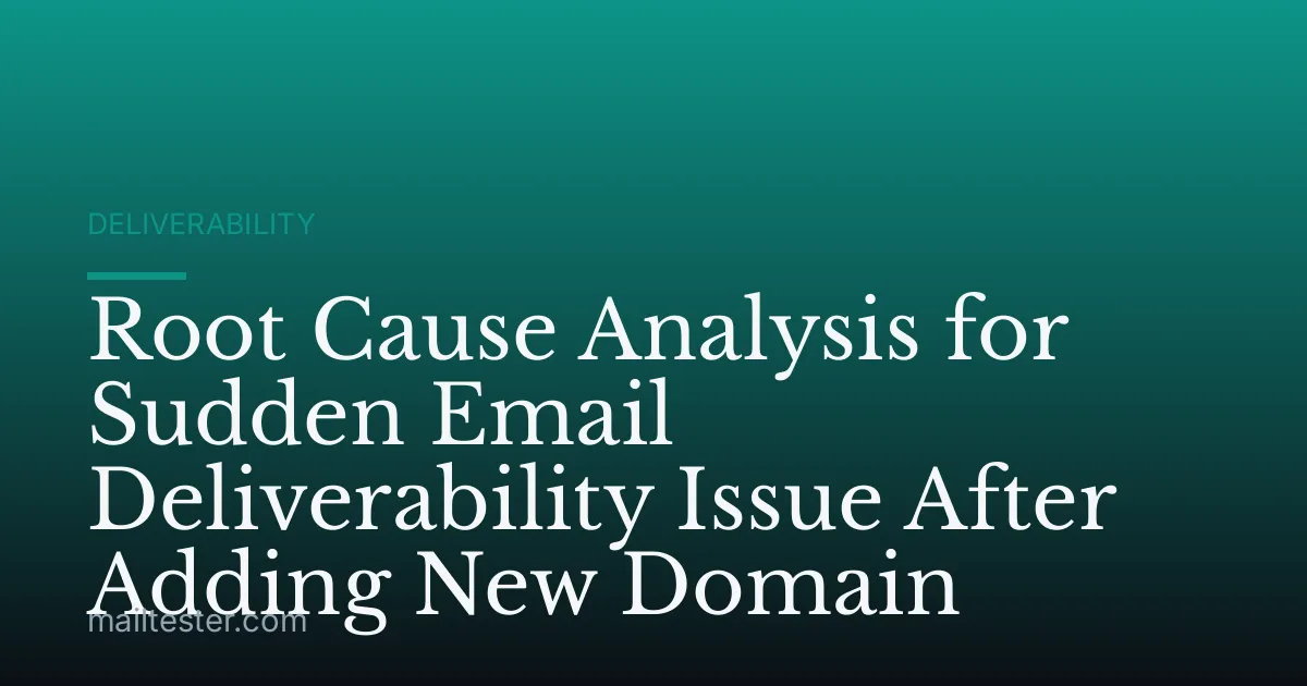 Root Cause Analysis for Sudden Email Deliverability Issue After Adding New Domain