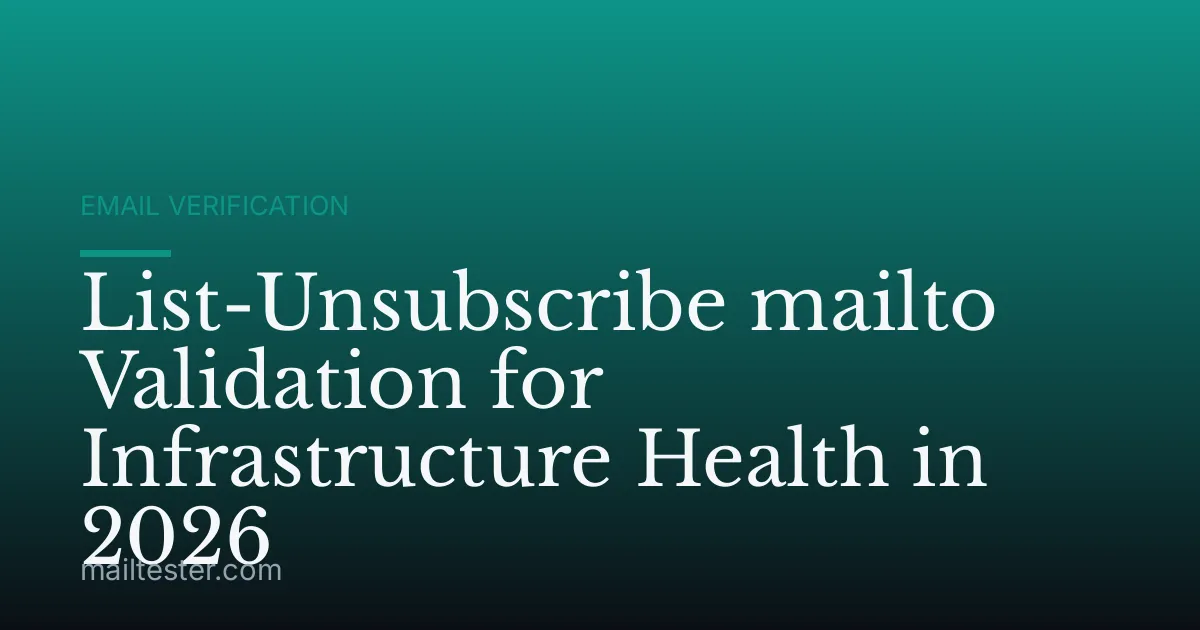 List-Unsubscribe mailto Validation for Infrastructure Health in 2026