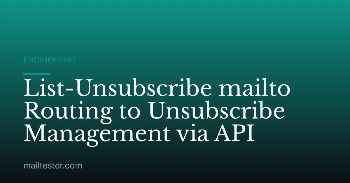 List-Unsubscribe mailto Routing to Unsubscribe Management via API