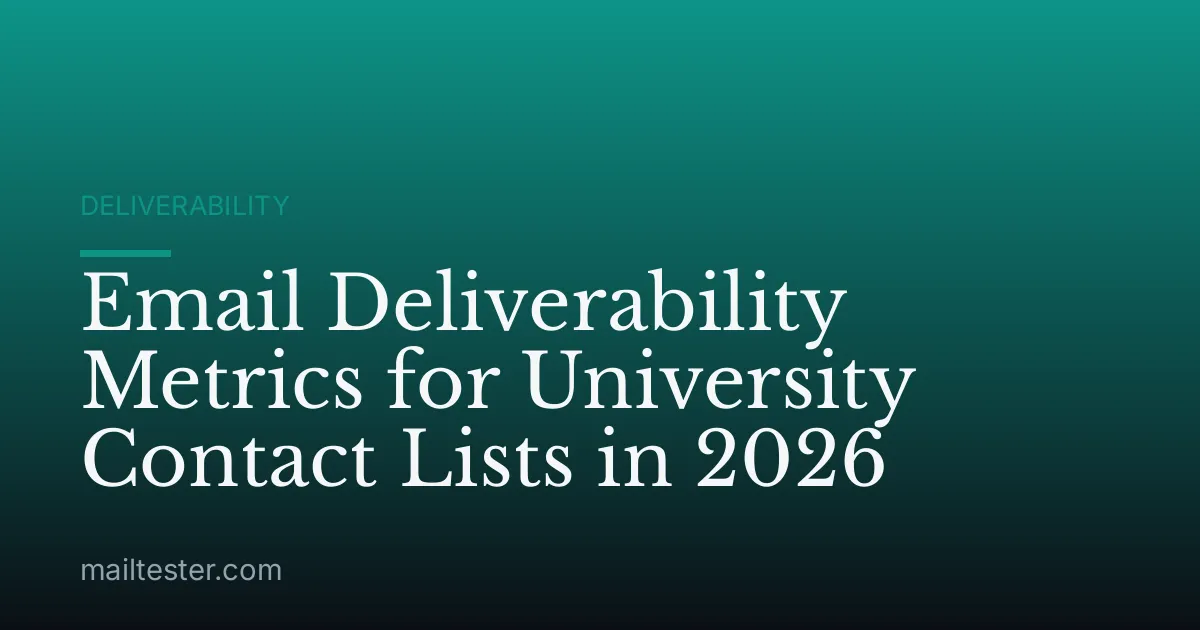 Email Deliverability Metrics for University Contact Lists in 2026