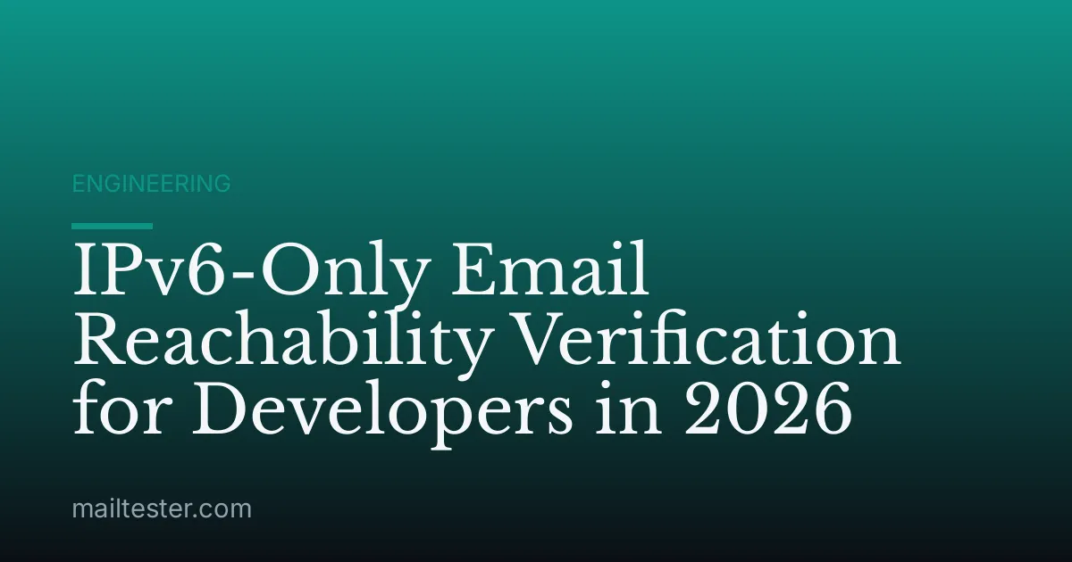 IPv6-Only Email Reachability Verification for Developers in 2026