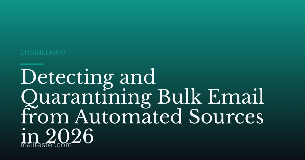 Detecting and Quarantining Bulk Email from Automated Sources in 2026