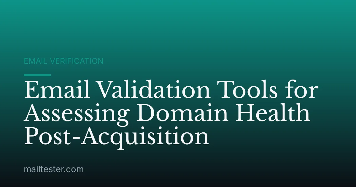 Email Validation Tools for Assessing Domain Health Post-Acquisition