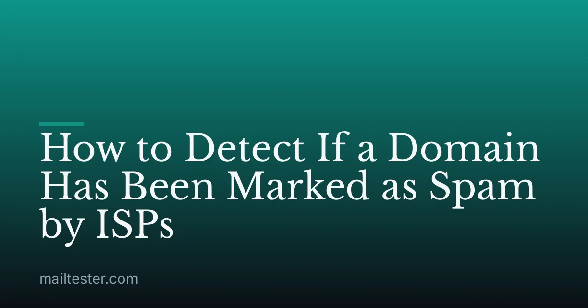 How to Detect If a Domain Has Been Marked as Spam by ISPs