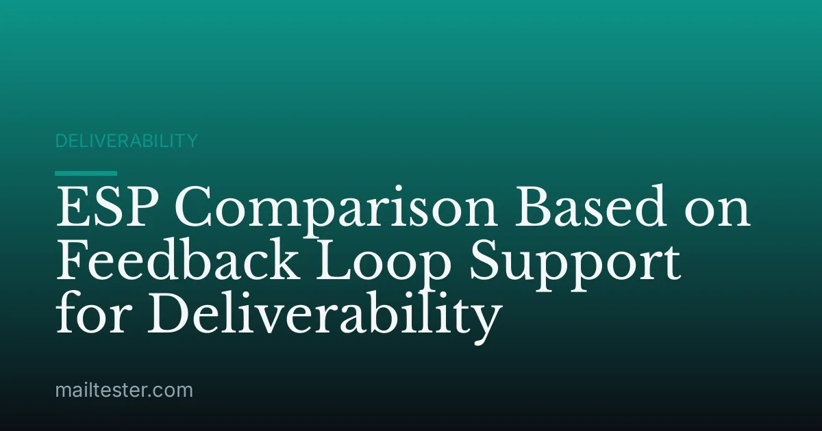 ESP Comparison Based on Feedback Loop Support for Deliverability