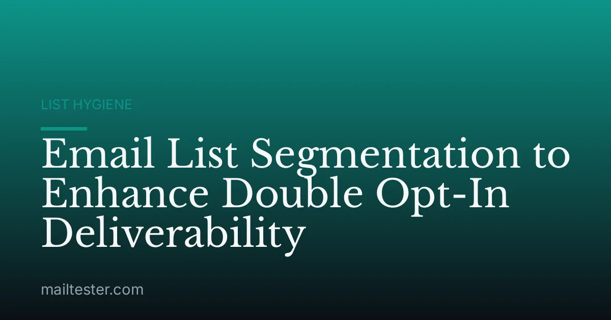 Email List Segmentation to Enhance Double Opt-In Deliverability