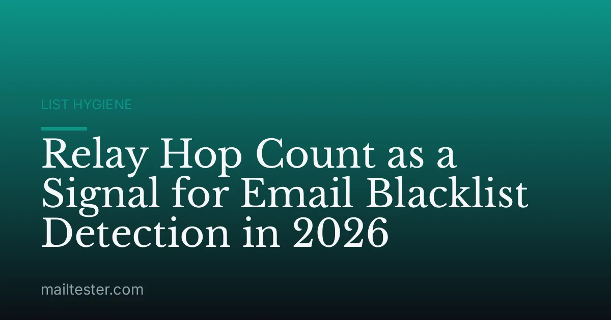 Relay Hop Count as a Signal for Email Blacklist Detection in 2026