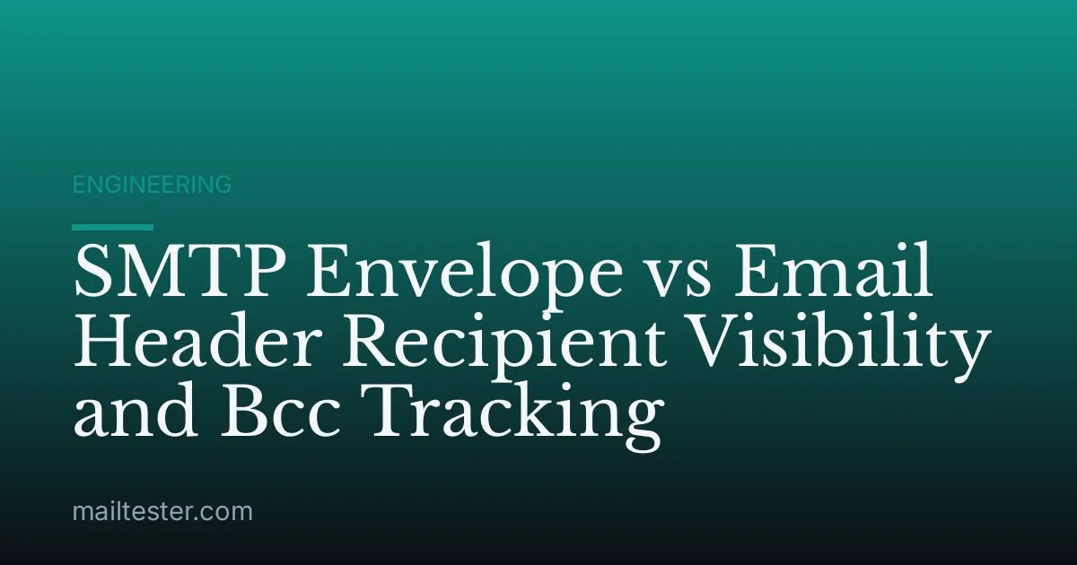 SMTP Envelope vs Email Header Recipient Visibility and Bcc Tracking