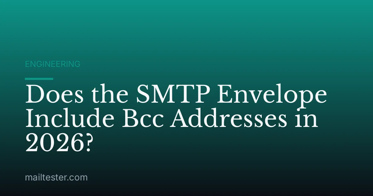 Does the SMTP Envelope Include Bcc Addresses in 2026?