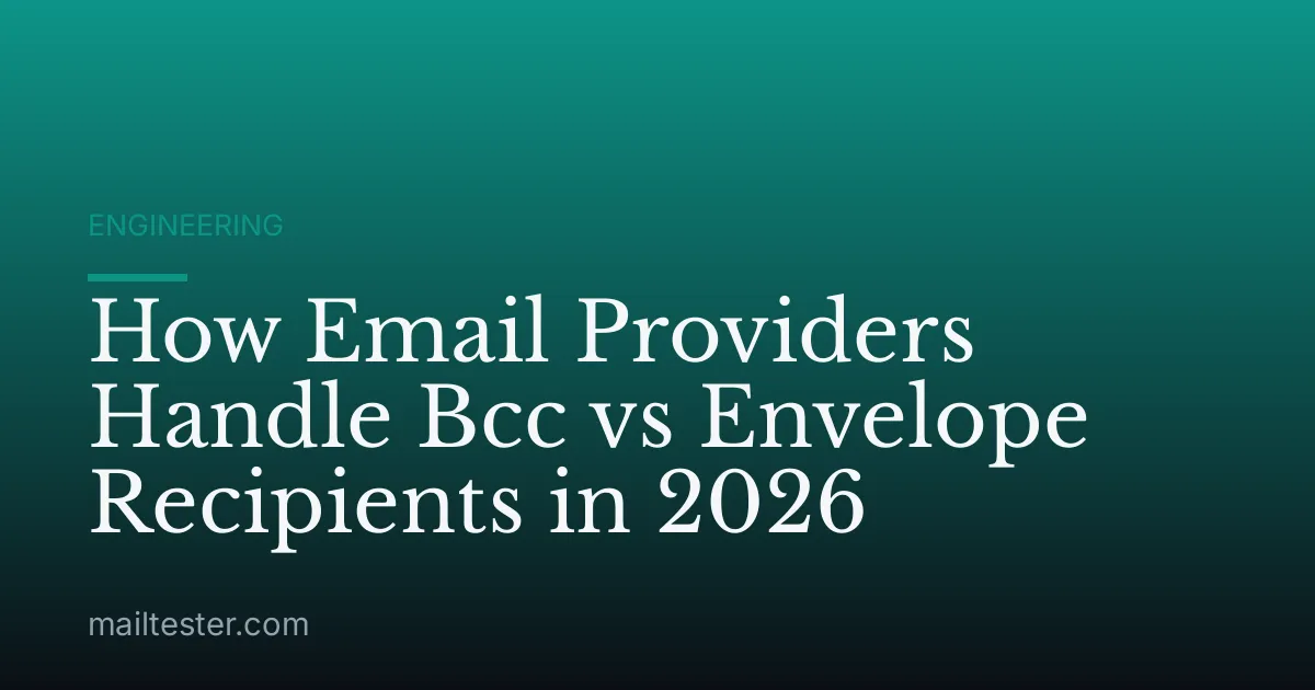 How Email Providers Handle Bcc vs Envelope Recipients in 2026