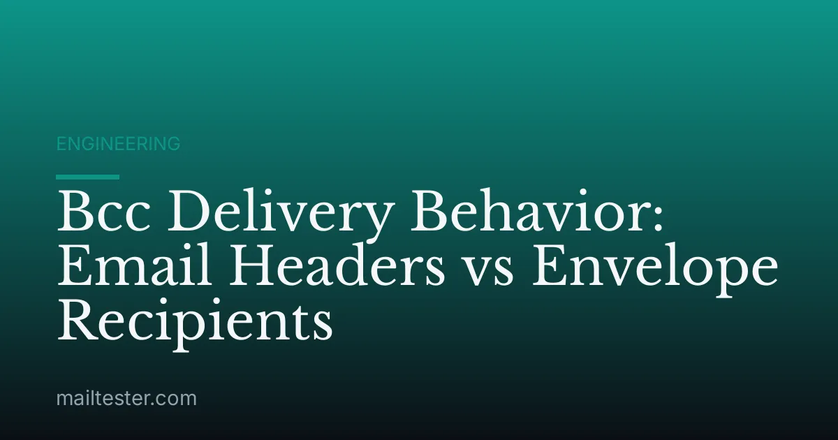 Bcc Delivery Behavior: Email Headers vs Envelope Recipients