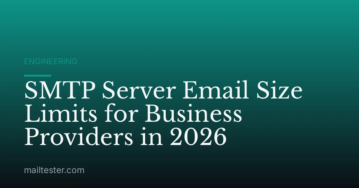SMTP Server Email Size Limits for Business Providers in 2026