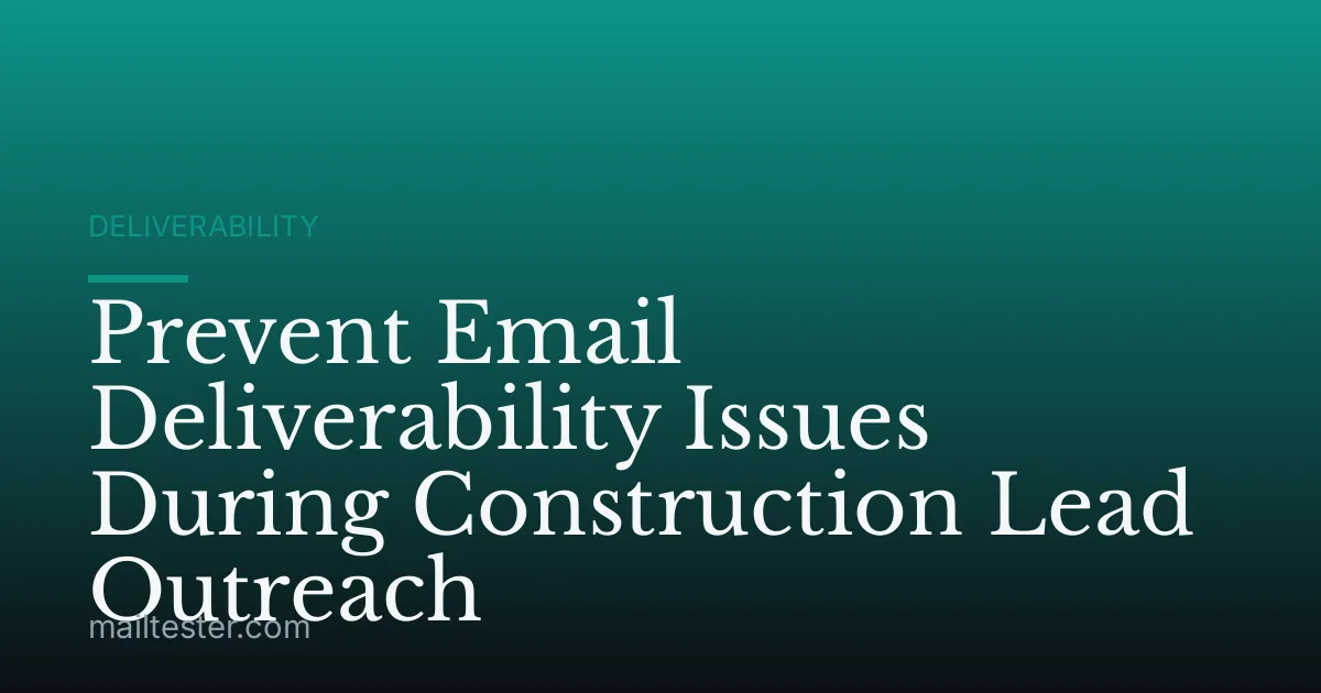 Prevent Email Deliverability Issues During Construction Lead Outreach