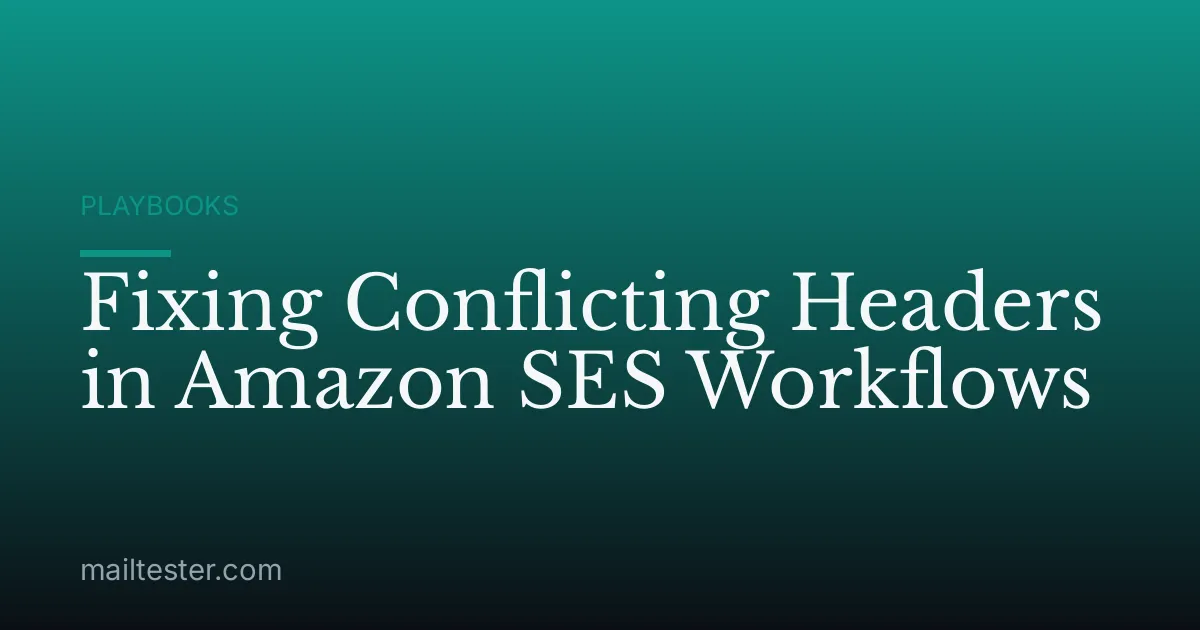 Fixing Conflicting Headers in Amazon SES Workflows