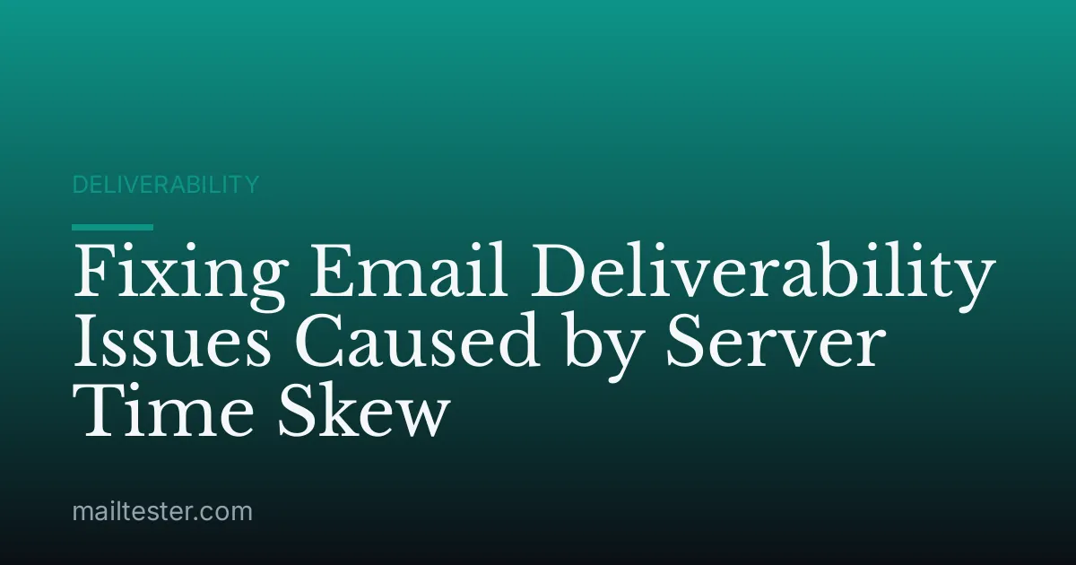 Fixing Email Deliverability Issues Caused by Server Time Skew