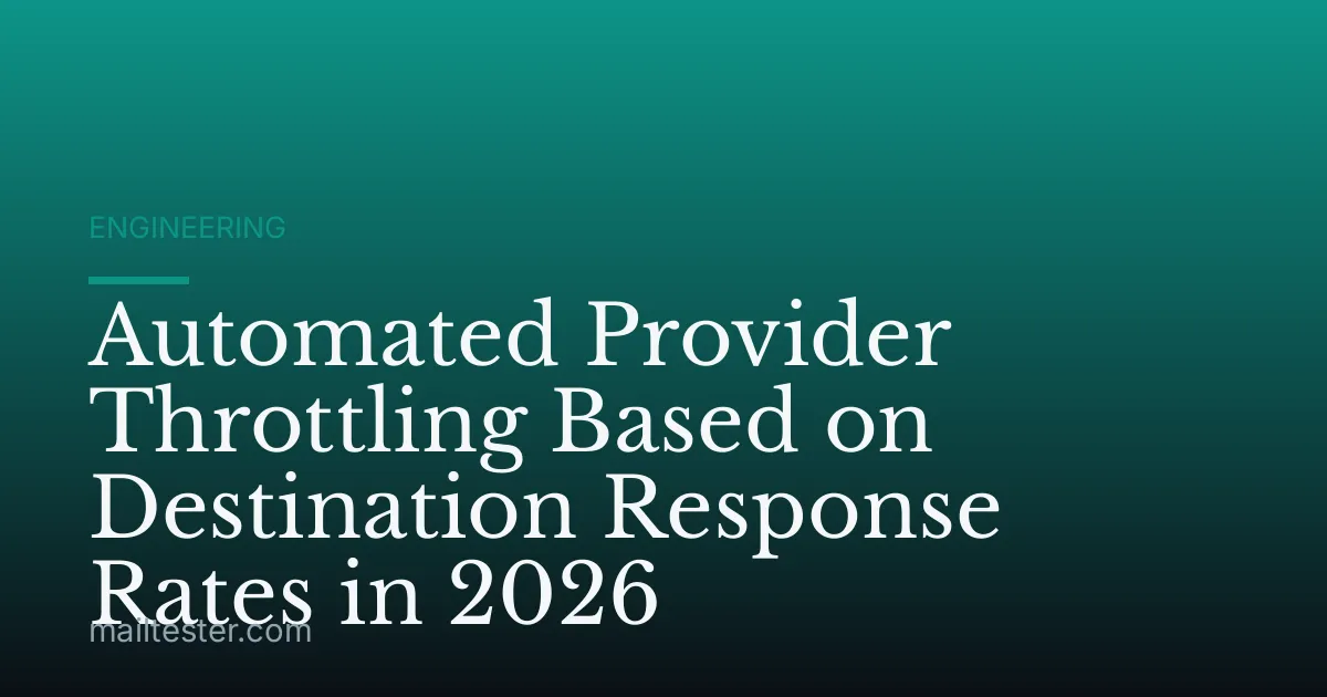 Automated Provider Throttling Based on Destination Response Rates in 2026
