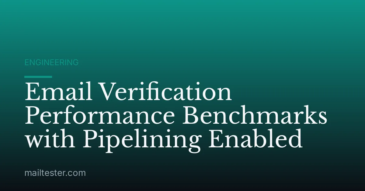 Email Verification Performance Benchmarks with Pipelining Enabled