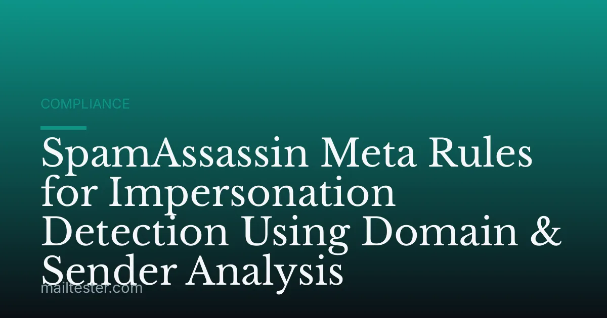 SpamAssassin Meta Rules for Impersonation Detection Using Domain & Sender Analysis